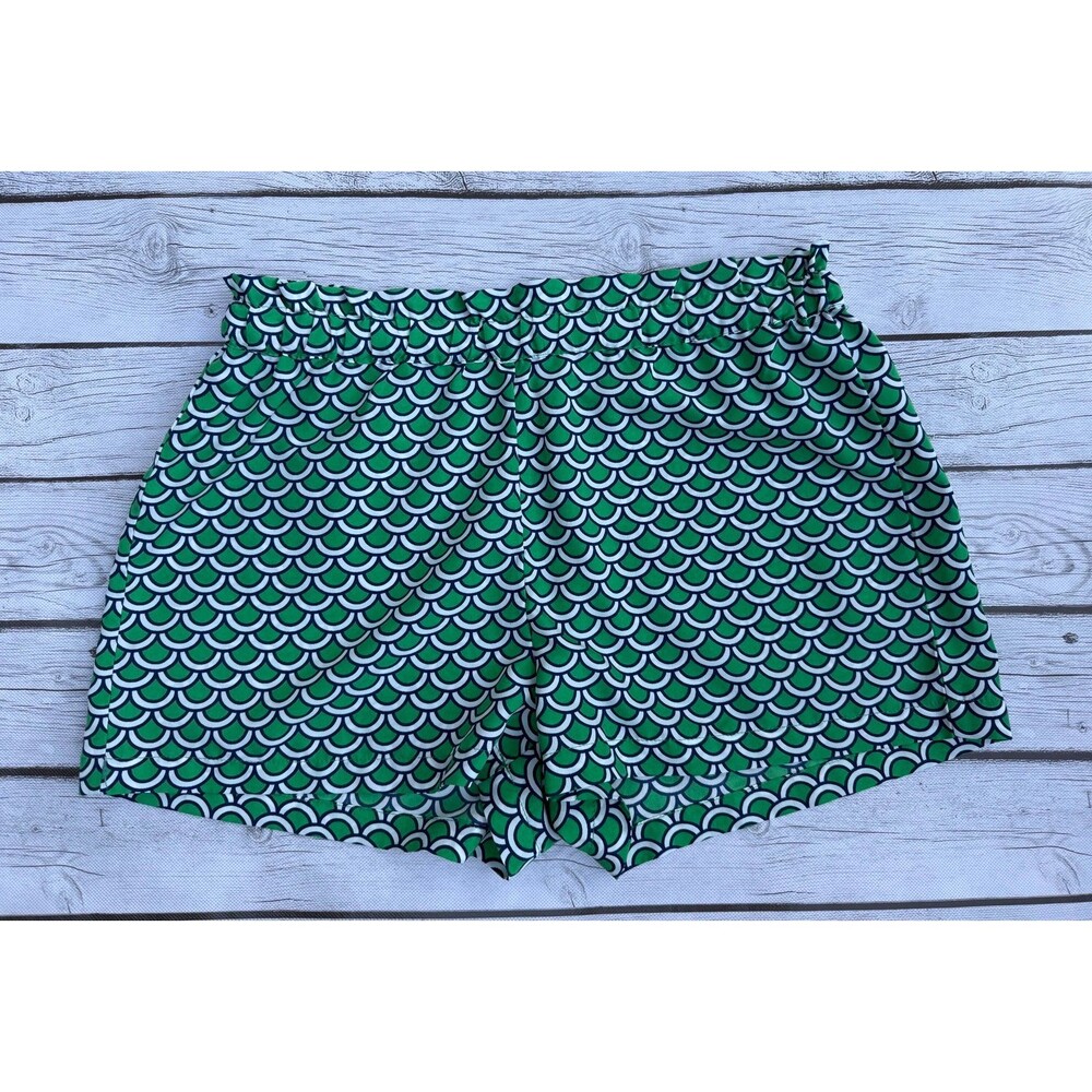 Mud Pie Green & Navy Geometric Print Shorts | Women’s Size Small (4–6)